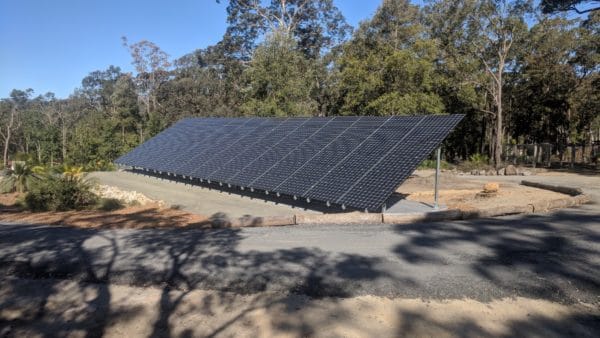Array of LG solar panels at Nick Turner's Kangaroo Valley property
