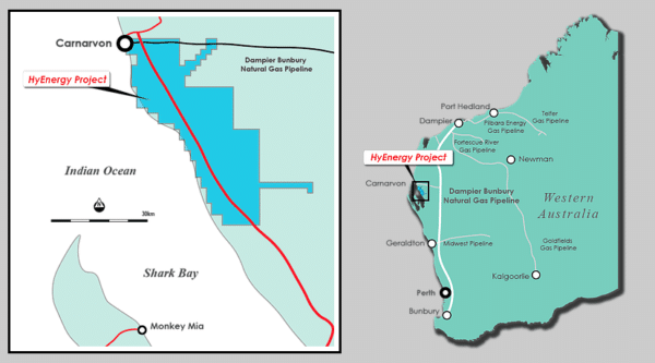 Province Resource's HyEnergy project location map