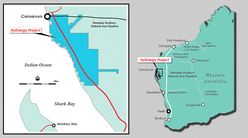 Province Resource's HyEnergy project location map